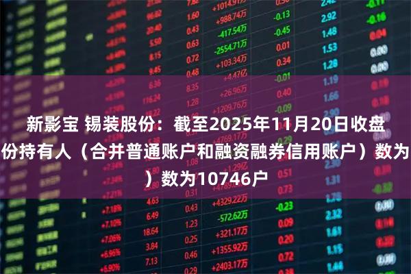 新影宝 锡装股份：截至2025年11月20日收盘，公司股份持有人（合并普通账户和融资融券信用账户）数为10746户
